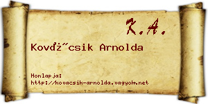 Kovácsik Arnolda névjegykártya